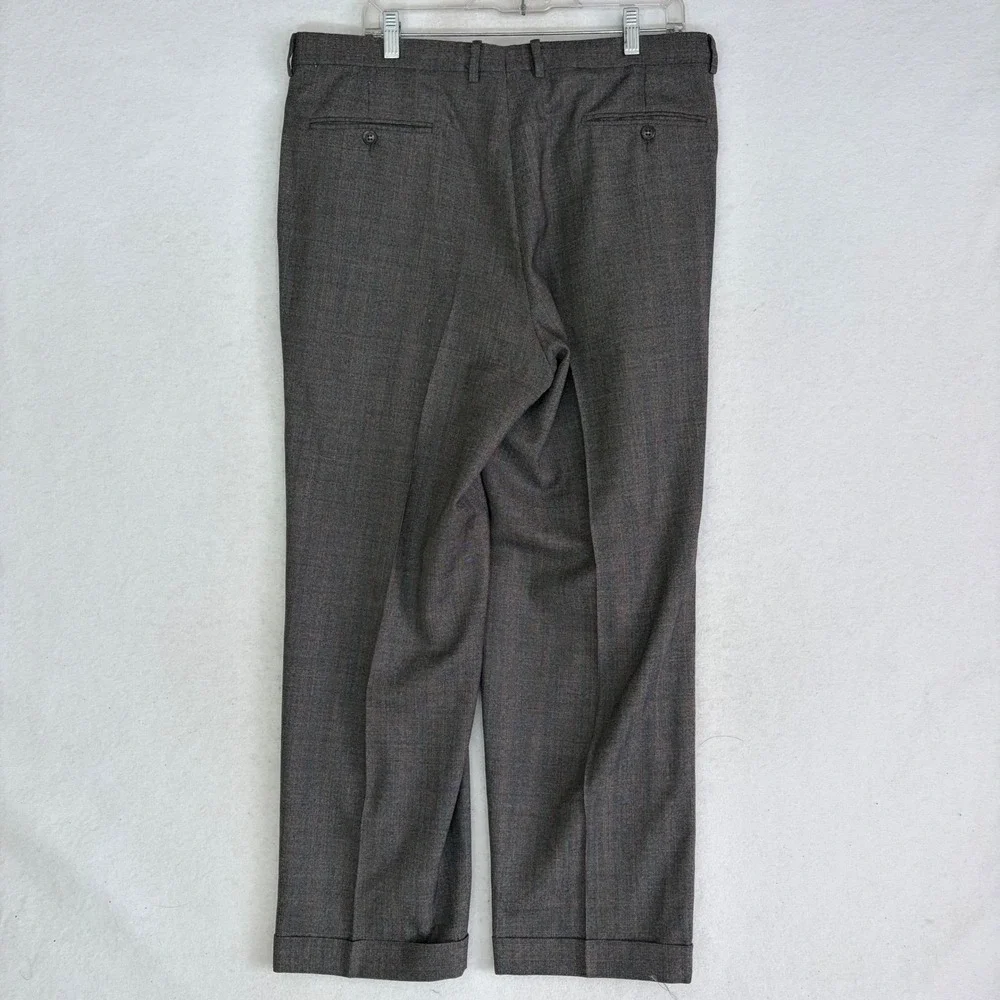 Dunhill Suit Mens 44R Grey Glen Plaid Wool 2 Button Double Pleated Cuffed Italy